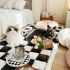 LARGE PLAID FUZZY DOG MAT BED & COUCH COVER – CHENILLE COMFORT WITH ANTI-SLIP DESIGN