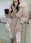 SAFIYA - FLEECE LINED COAT WITH FAUX FUR HOOD