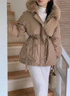 SAFIYA - FLEECE LINED COAT WITH FAUX FUR HOOD