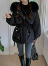 SAFIYA - FLEECE LINED COAT WITH FAUX FUR HOOD