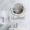 CHROME SILVER RECHARGEABLE LED MAGNIFYING MAKEUP & BATHROOM MIRROR