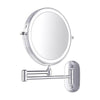 CHROME SILVER RECHARGEABLE LED MAGNIFYING MAKEUP & BATHROOM MIRROR