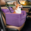 DOG CAR SEAT - MEMORY FOAM BOOSTER SEAT FOR SMALL DOGS UP TO 25LBS, ELEVATED WITH STORAGE POCKETS & SEAT BELT