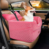 DOG CAR SEAT - MEMORY FOAM BOOSTER SEAT FOR SMALL DOGS UP TO 25LBS, ELEVATED WITH STORAGE POCKETS & SEAT BELT