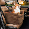 DOG CAR SEAT - MEMORY FOAM BOOSTER SEAT FOR SMALL DOGS UP TO 25LBS, ELEVATED WITH STORAGE POCKETS & SEAT BELT