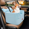 DOG CAR SEAT - MEMORY FOAM BOOSTER SEAT FOR SMALL DOGS UP TO 25LBS, ELEVATED WITH STORAGE POCKETS & SEAT BELT