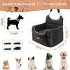 DOG CAR SEAT - MEMORY FOAM BOOSTER SEAT FOR SMALL DOGS UP TO 25LBS, ELEVATED WITH STORAGE POCKETS & SEAT BELT