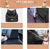 DOG CAR SEAT - MEMORY FOAM BOOSTER SEAT FOR SMALL DOGS UP TO 25LBS, ELEVATED WITH STORAGE POCKETS & SEAT BELT