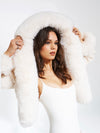 SIENNA WHITE CROPPED FAUX FUR JACKET - CHIC WINTER SHORT COAT FOR WOMEN