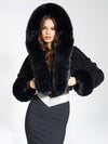 SIENNA WHITE CROPPED FAUX FUR JACKET - CHIC WINTER SHORT COAT FOR WOMEN