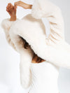 SIENNA WHITE CROPPED FAUX FUR JACKET - CHIC WINTER SHORT COAT FOR WOMEN