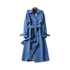 LONG TRENCH COAT WITH BELT WOMEN LUXURY FALL FASHION