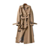 LONG TRENCH COAT WITH BELT WOMEN LUXURY FALL FASHION