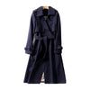 LONG TRENCH COAT WITH BELT WOMEN LUXURY FALL FASHION