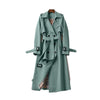 LONG TRENCH COAT WITH BELT WOMEN LUXURY FALL FASHION