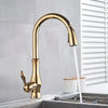 GLAMFAUCET – LUXURY GOLD KITCHEN FAUCET WITH PULL-DOWN SPRAY