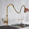 GLAMFAUCET – LUXURY GOLD KITCHEN FAUCET WITH PULL-DOWN SPRAY