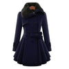 EMMA - ELEGANT WOMEN COAT WITH FAUX FUR COLLAR