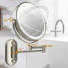 CHROME SILVER RECHARGEABLE LED MAGNIFYING MAKEUP & BATHROOM MIRROR