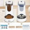 AUTOMATIC PET FEEDER AND WATER DISPENSER – STAINLESS STEEL GRAVITY SELF-FEEDING SYSTEM FOR CATS & DOGS