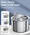 2L STAINLESS STEEL AUTOMATIC PET WATER DISPENSER - FOUNTAIN WITH SENSOR & OPTIONAL HEATER