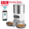 SMART TIMING FEEDER FOR CATS AND DOGS – STAINLESS STEEL DOUBLE BOWL AUTOMATIC PET FEEDER WITH REMOTE FEEDING