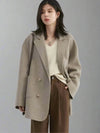 CHIC WOMEN'S DOUBLE-BREASTED WOOLEN COAT - LOOSE RETRO CASUAL JACKET FOR OFFICE & OUTERWEAR