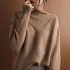 CUSTOMIZED WOMEN'S HIGH-NECK CASHMERE SWEATER - PLAIN PULLOVER FOR ELEGANT WARMTH