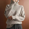 CUSTOMIZED WOMEN'S HIGH-NECK CASHMERE SWEATER - PLAIN PULLOVER FOR ELEGANT WARMTH