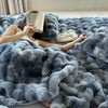 LUXEFAUX VELVET THROW BLANKET FOR WINTER COMFORT