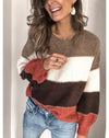 ROUND NECK CASUAL LONG-SLEEVED STRIPED SWEATER - VERSATILE WOMEN'S KNITWEAR