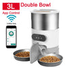 SMART TIMING FEEDER FOR CATS AND DOGS – STAINLESS STEEL DOUBLE BOWL AUTOMATIC PET FEEDER WITH REMOTE FEEDING