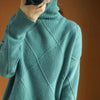 CUSTOMIZED WOMEN'S HIGH-NECK CASHMERE SWEATER - PLAIN PULLOVER FOR ELEGANT WARMTH