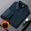 MEN'S LAPEL FAUX TWO-PIECE KNITTED SHIRT - STYLISH LONG SLEEVE CASUAL TOP