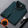 MEN'S LAPEL FAUX TWO-PIECE KNITTED SHIRT - STYLISH LONG SLEEVE CASUAL TOP