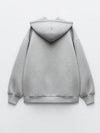 LONG GRAY BOMBER JACKET WITH HOOD