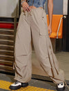 Street Vibes 90s Flap Pocket Drawstring Hem Cargo Parachute Pants