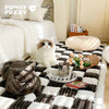 LARGE PLAID FUZZY DOG MAT BED & COUCH COVER – CHENILLE COMFORT WITH ANTI-SLIP DESIGN