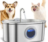 PET WATER FOUNTAIN – ULTRA-QUIET STAINLESS STEEL CAT & DOG DRINKING FOUNTAIN WITH FILTER & LARGE CAPACITY