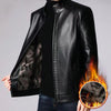 MEN'S WARM PLUSH LINING GENUINE LEATHER JACKET