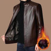 MEN'S WARM PLUSH LINING GENUINE LEATHER JACKET