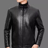 MEN'S WARM PLUSH LINING GENUINE LEATHER JACKET