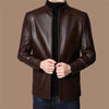 MEN'S WARM PLUSH LINING GENUINE LEATHER JACKET